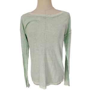 NWT GAP Maternity Organic Cotton Knit Reverse Color Henley Top Shirt Green Sz XS